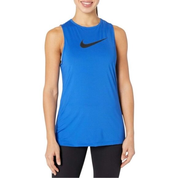 Nike Tops - Nike Pro Essential Swoosh Dri Fit Open Back High Neck Workout Tank Top